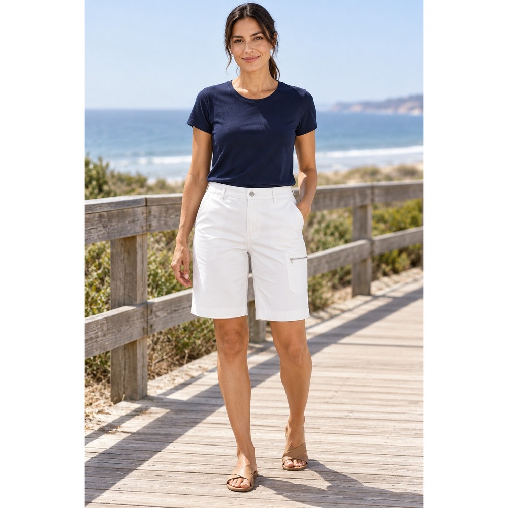 Lauren Ralph Lauren Active White Cotton Stretch Cargo Shorts Womens 12